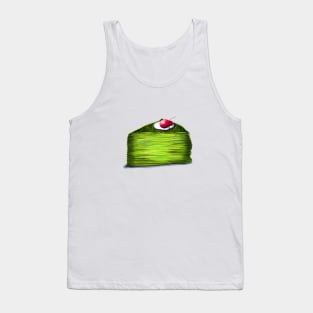 Green Cherry Crepe Cake, Tank Top